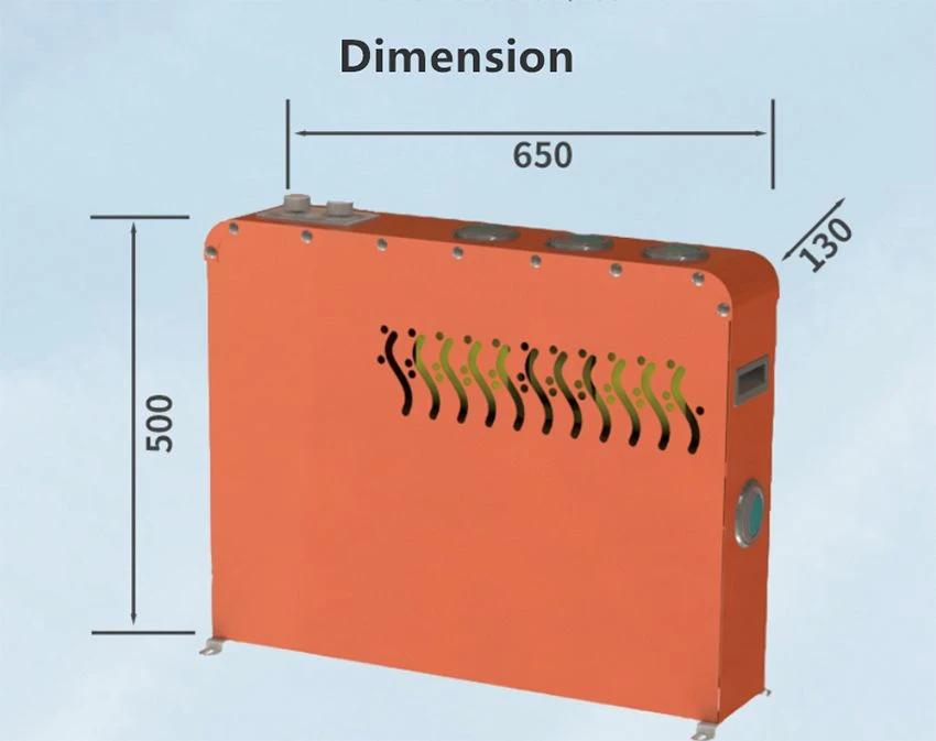 Dimension of 12v Electric Car Air Conditioner 
