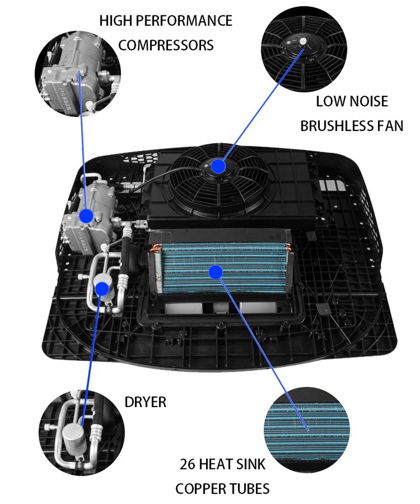 Detail of 12v truck sleeper air conditioner Detail of 12v truck sleeper air conditioner